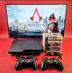PlayStation 3 PS3 ,12 games and 2 controllers, 2 charging cords , power cable for console and HDMI cable