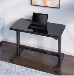 Tresanti Geller Slimline Height Adjustable Desk 120.1 cm x 65 cm (47.3 in x 25.6 in), Black
