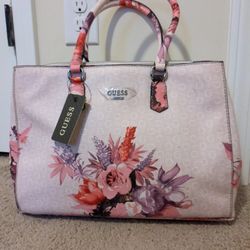New With Tags Guess Blush Floral Handbag Purse Tote 