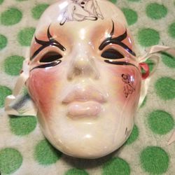 New Orleans Mardi Gras Ceramic Face Mask Wall Art