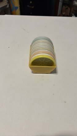 Tupperware coasters mid century