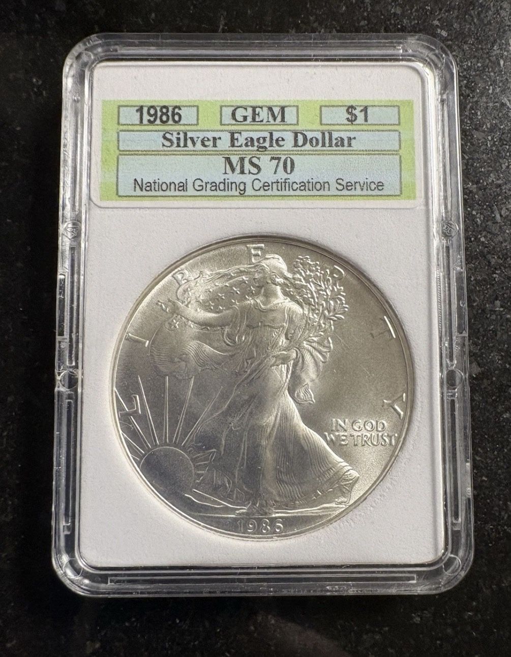 1986 Silver Eagle Ms70 Graded 