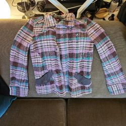 Womens Diesel Pink Plaid Jacket