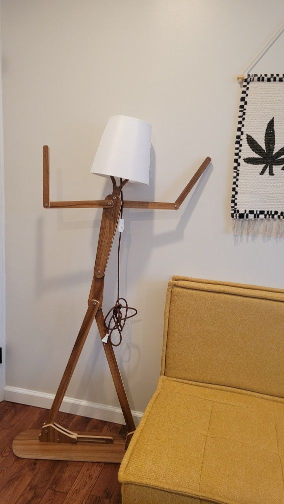 Unique Wooden Floor Lamp – Almost Like New