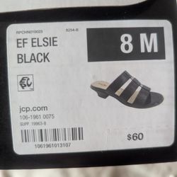 East 5th 'Elsie' Slip On Sandal Black Women Size 8