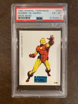 1980 Marvel Terrabusi Spanish #236 Hombre de Hierro Iron Man PSA 6 Pop 5