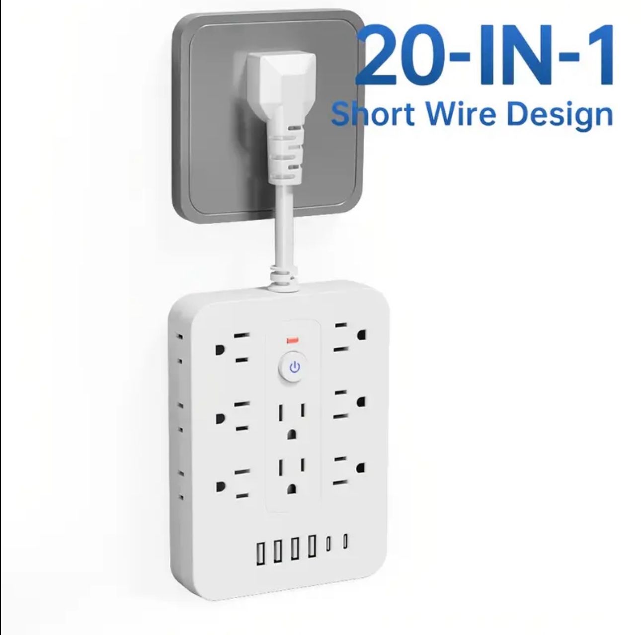 Power Adapter With 4 USB sockets, 2 Type-C and 14 AC outputs