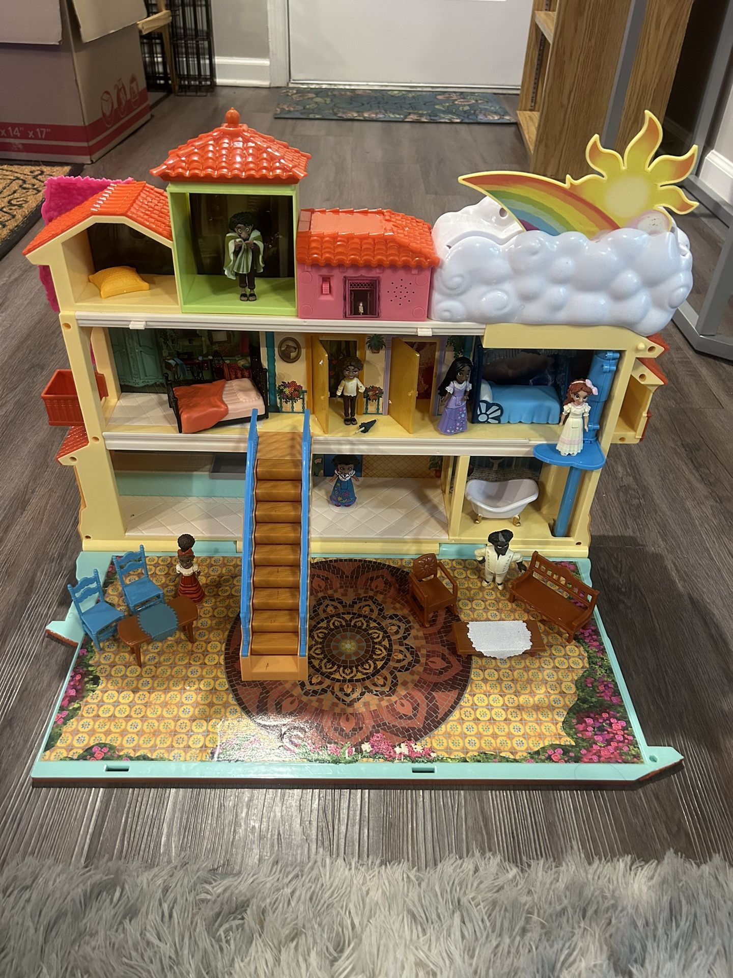 Disney Encanto Magical Madrigal House Playset with Mirabel Doll & 14 Accessories - Features Lights, Sounds & Music!