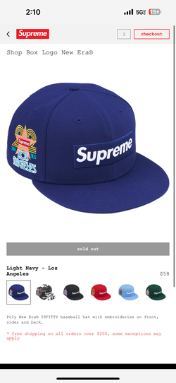 Supreme box logo blue new era