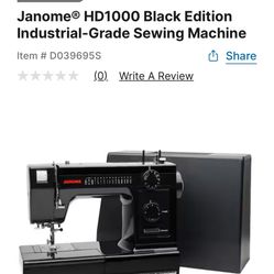 Janome HD-1000 Black Edition - $325