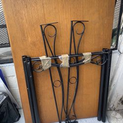 Solid Dining Table 32x46 With Metal Base With Hardware. 