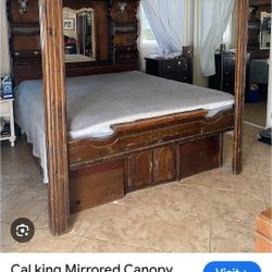 Original HOUSE OF AQUARIOUS CALI KING WATERBED WITH OVERHEAD CANOPY