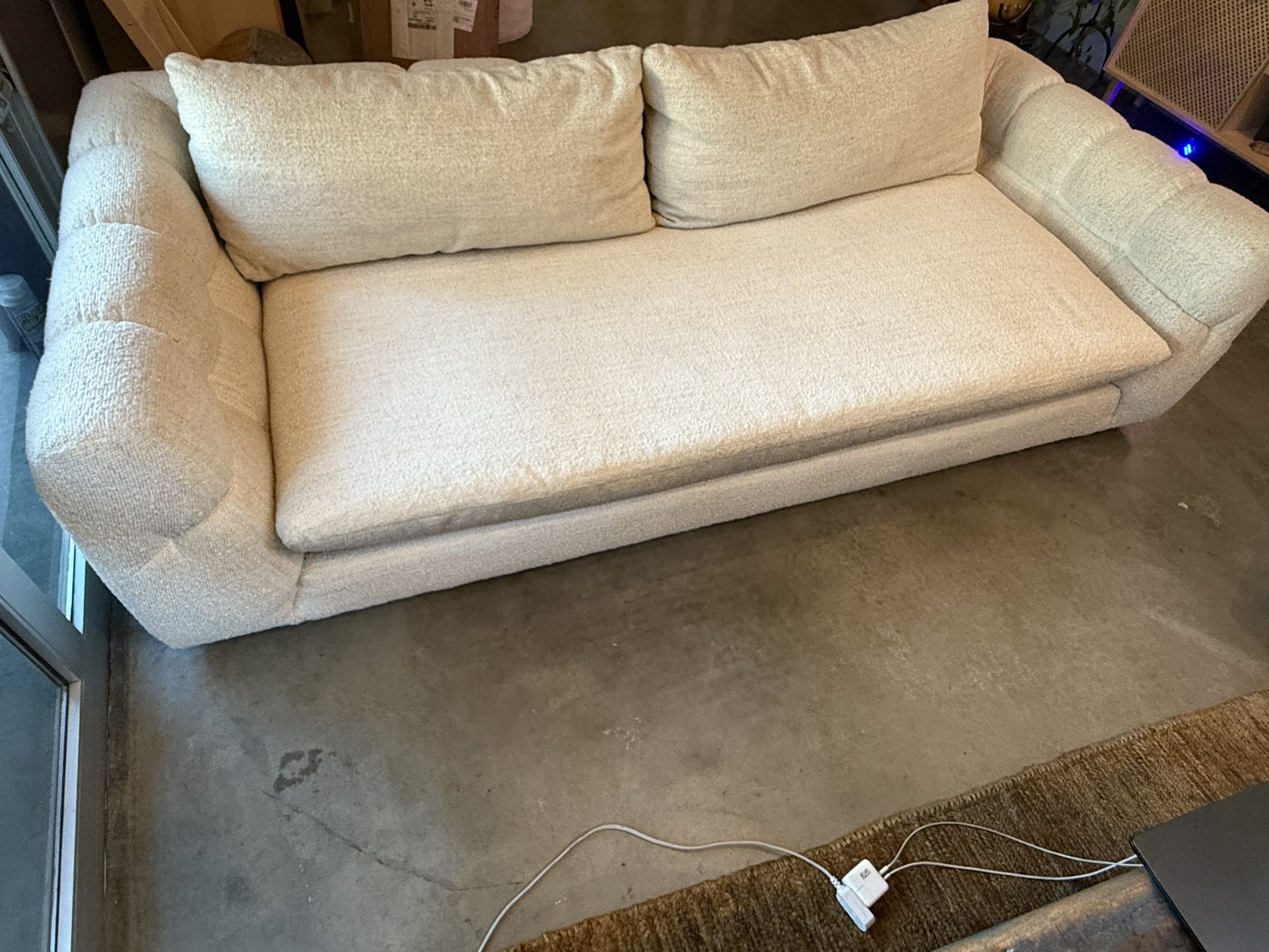 Cambria Boucle 96” Crate & Barrel Sofa 