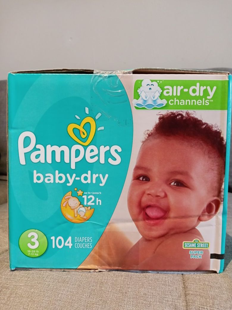 Pamper baby dry size 3/104 diapers