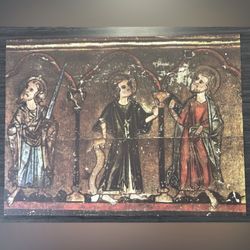 APOSTLES Original Vintage Poster Norway Antique Fine Art Print Stave Church Collectible 1950’s Italy Printed Enthroned Norwegian Ephemera