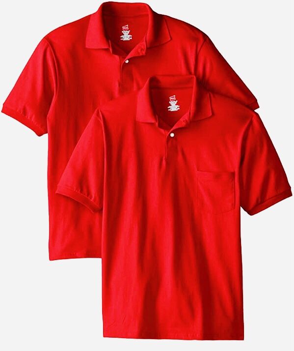 Men Hanes Short Sleeve Pocket Polo Shirts -2X (New)