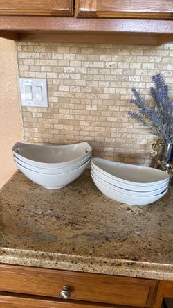 White serving bowls