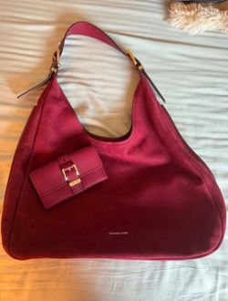Burgundy Michael Kors Purse + Matching Wallet – Excellent Condition