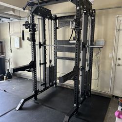 PRO SERIES Ultimate 3-1 Half Rack Functional Trainer w/Smith Machine Bar | 400lb Stack | Gym Equipment | Fitness | Commercial | Squat Rack 