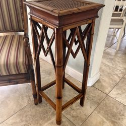 Bamboo Rattan End Table 