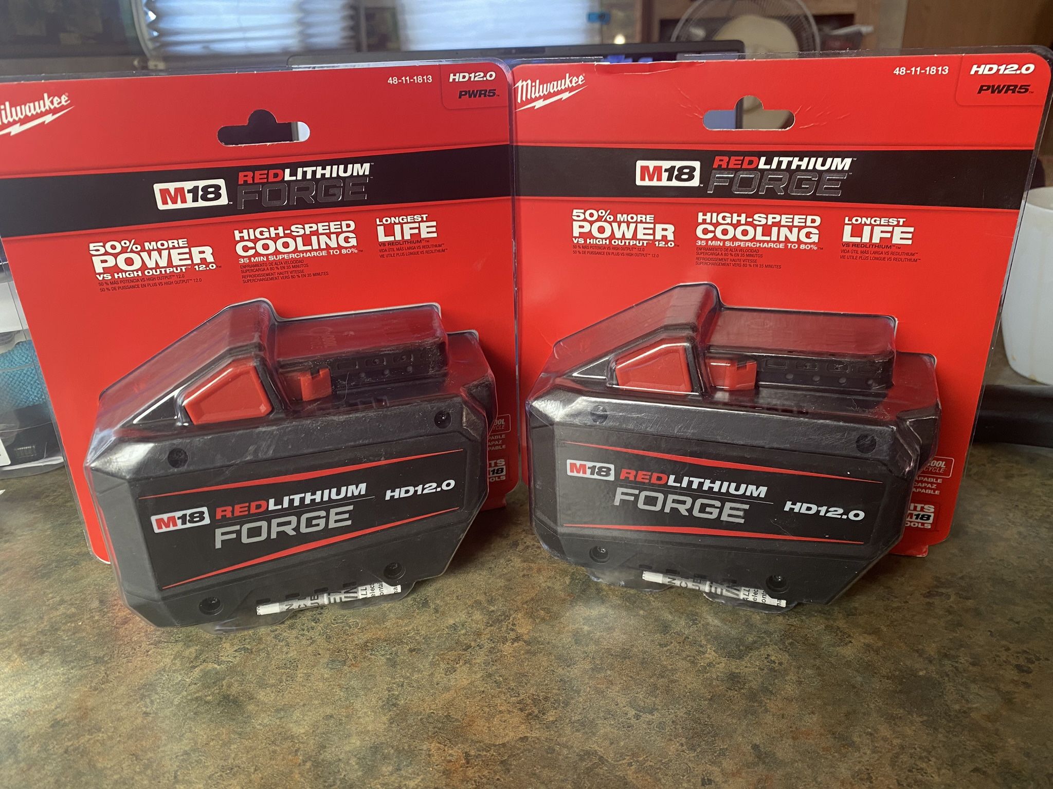 MILWAUKEE M18 2 FORGE BATTERIES 12 .0 (((read Below))