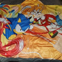 New Sonic Hedgehog Hoodie Fleece Blanket Free Lanyard 