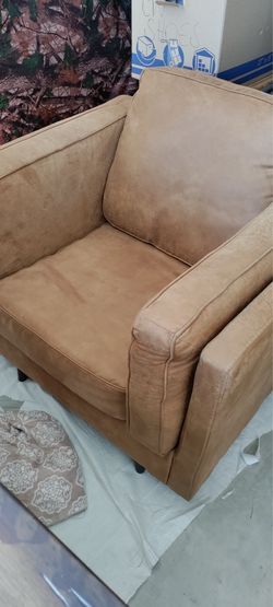 Faux leather big chair