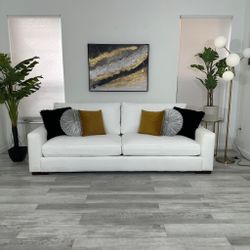 COUCH LOVESEATS KEVIN CHARLES FURNITURE WHITE - FREE DELIVERY 