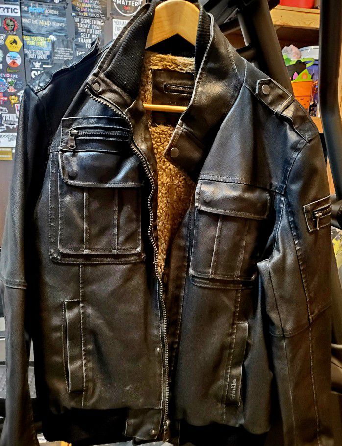Calvin Klein Men's Leather Jacket Medium $50