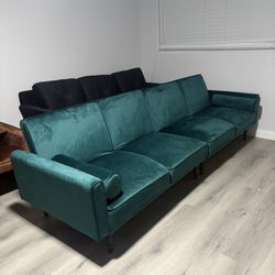 Green Velvet Futon (BRAND NEW)