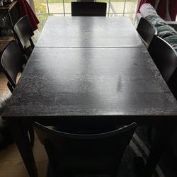 Dining Room Kitchen Table With 6 Chairs 61x38in