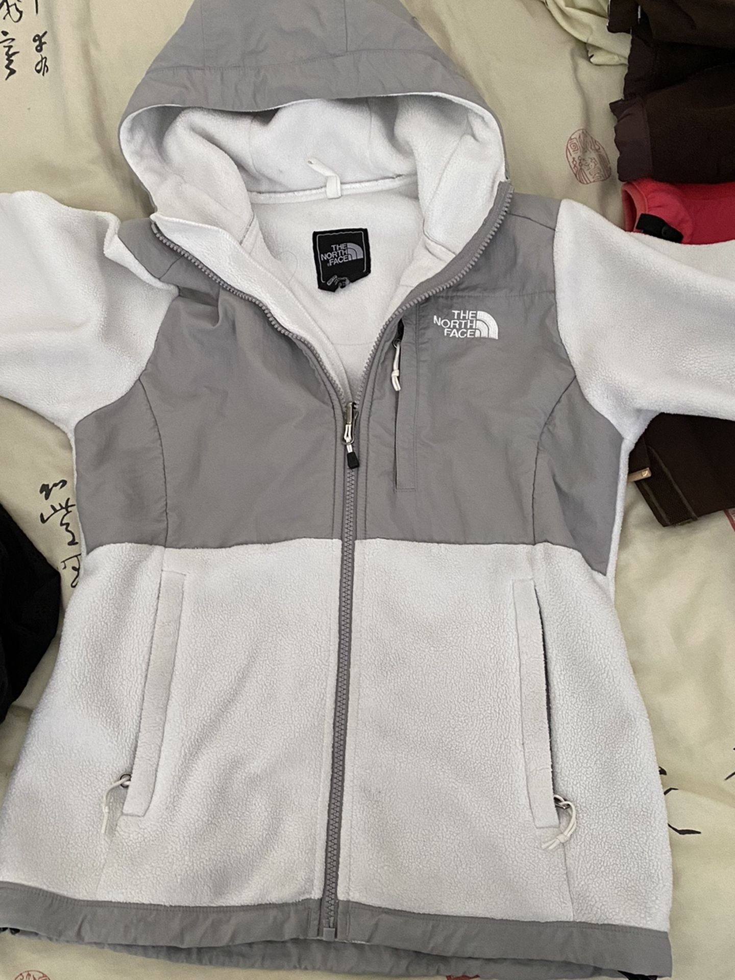 White North Face Fleece jacket with hood