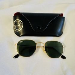 Rayban  Aviator Sunglasses, Green Lens with Gold Frame