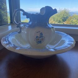 Antique Pitcher and Washing Basin .  