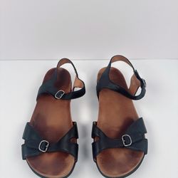 Dansko Judith Adjustable Sandal for Women Leather Linings and Uppers Sz 39 Black