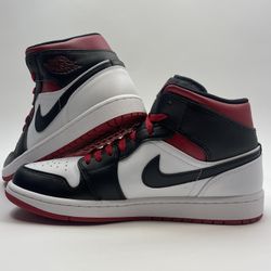 New Air Jordan 1 Mid White/Gym Red/Black