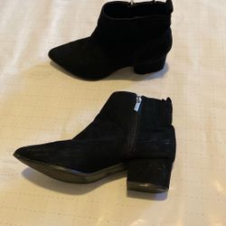 Black Suede Heeled Boots