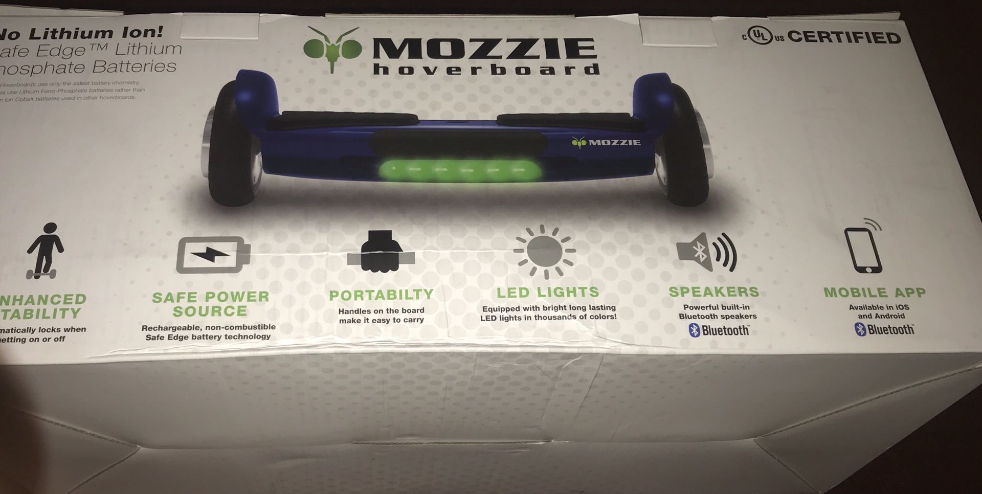 Mozzie Hoverboard with Bluetooth Speakers - Black