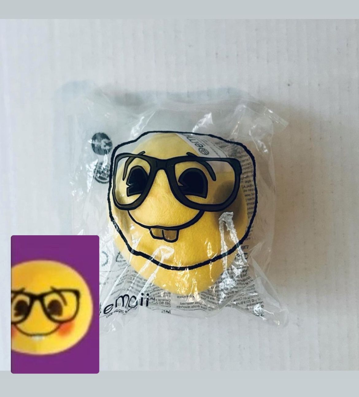 Emoji Plush Nerd Face 2019 Emoji Burger King Toy