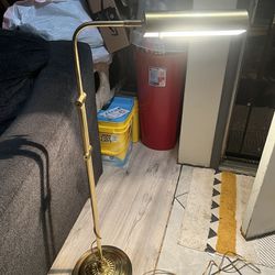 Antique Brass Metal Adjustable Pole Pharmacy  Floor Lamp