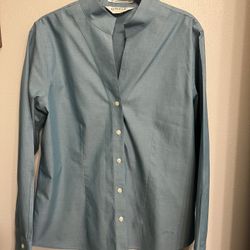 Orvis Women’s Grey Button Up Long Sleeve Blouse Size 12