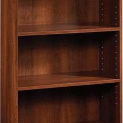 Sauder Beginnings 3-Shelf Bookcase, Bookshelf with Adjustable Storage Shelves, in Brook Cherry finish