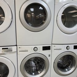 LG Front Loading Washer And Stackable Electric 220volt Dryer Set 