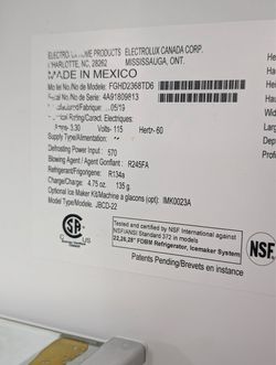 Frigidaire refrigerator