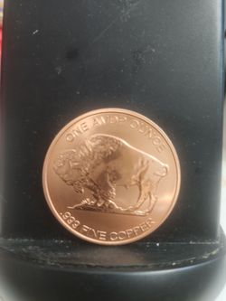 1 oz .999 Fine Copper Buffalo Round