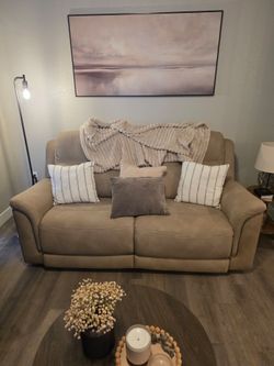 Beige Recliner Sofa (New)
