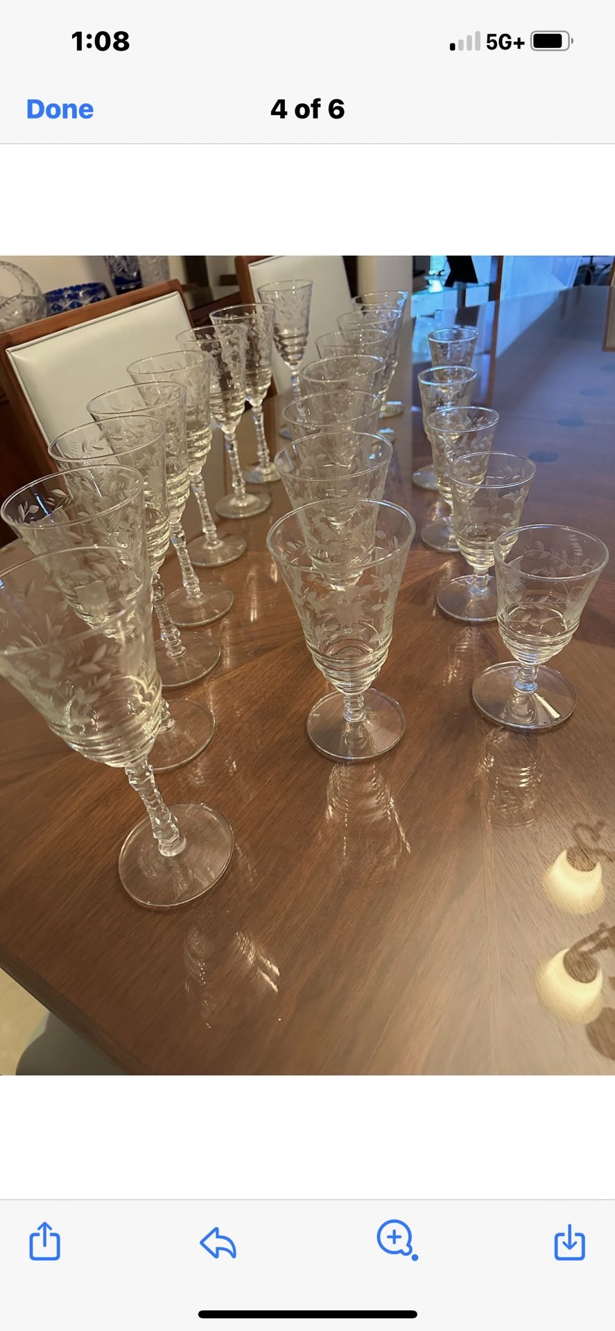 Beautiful HAND CUT Crystal Glasses-20 Of Them