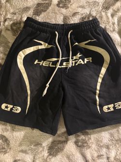 Hellstar Navy Graphic Shorts