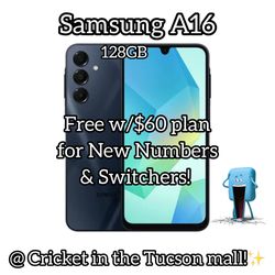 Samsung A16 Now ⭐️Free⭐️ for New Numbers & Switchers w/$60 Plan! ✨
