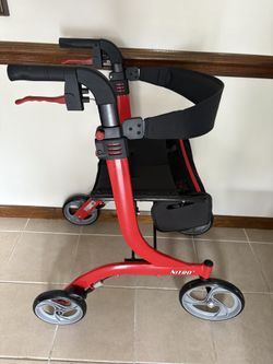 New Drive Nitro Rollator 300 Lb Max Brakes Large Wheels Bag Adjustable Height 